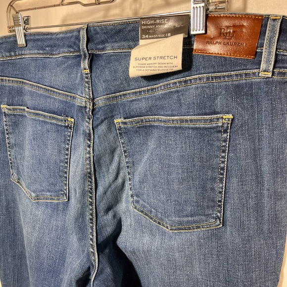 NWT Ralph Lauren High-Rise Skinny Ankle Jeans size 18 W34 - Picture 2 of 4